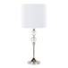 Clara - 26" Table Lamp (Set of 2) - Clear Crystal And Polished Nickel With White Linen Shade