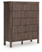 Pamytta - Brown - Five Drawer Wide Chest