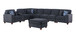 Lily - Sectional Sofa With Ottoman - Black