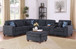 Gina - Sectional Sofa With Ottoman - Black