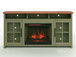 Vineyard - 74" Fireplace TV Stand Console For TVs Up To 85" - Sage Green And Fruitwood
