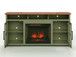 Vineyard - 74" Fireplace TV Stand Console For TVs Up To 85" - Sage Green And Fruitwood