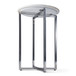 Marsden - Side Table With Polished Stainless Steel Base - White / Silver