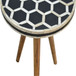 Inlay Bone Tripod Stool - Beige / White