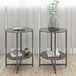 JWS Tempered Glass End Table (Set of 2), Round Coffee Table For Bedroom Living Room Office - Black