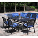 Rectangular 6 Person 85.83" Long Dining Set With Cushions