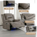 3 Seater Home Theater Recliner Manual Recliner Chair With A LED Light Strip Two Built-In Cup Holders For Living Room