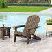 Zenithia - Outdoor Foldable Adirondack Chair With 2 Cup Holders