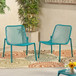 Outdoor Iron Chair With Mesh Design