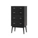 Wilbur - Faux Wood And Rubberwood 4 Drawer Dresser - Black