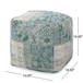 Ocean - Square Pouf Ottoman And Floor Cushion - Teal / Beige