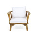 Outdoor Club Chair With Curved Backrest And Frame - White