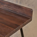 Outdoor Bar Stool With Low Backrests And Wood Seats (Set of 2) - Dark Brown / Black