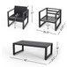 4 Piece Outdoor Chair Set With Weather Resistant Cushion - Dark Gray