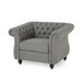 Nexuson - Upholstered Chesterfield Chair With Deep Tufted And Nailhead Trim