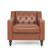 Contemporary Club Chair With Button Tufting And Birch Wood Legs