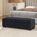Textured Fabric Ottoman Bench With Hinged Lid