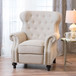 Contemporary Style Push Back Recliner With Button Tufted Stitching And Nailhead Trim