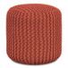 Wynne - Round Knitted Outdoor / Indoor Pouf - Orange