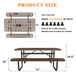 Expanded Rectangular Picnic Metal Table