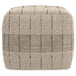 Elmer - Square Woven Pouf - Natural / Gray