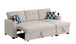 82" Width Sectional With Storage Chaise And Cupholder Armrest