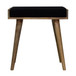 Velvet Tray Style Footstool - Black