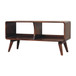Curved Double Slot Media Unit - Dark Brown