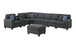 Hannah - Sectional Sofa With Ottoman - Dark Gray