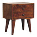 Mini Modern Bedside Table - Chestnut