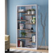 Mid-Century Display Cabinet, Open Back Display Cabinet With 8 Shelves - White / Dark Taupe