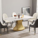 Modern Artificial Stone Panel Stainless Steel Curved Legs, Can Accommodate 6 - 8 People
