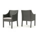 Outdoor Rattan Dining Chair With Straight Legs And Sloped Arms