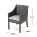 Outdoor Rattan Dining Chair With Straight Legs And Sloped Arms