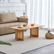 Chinese Style White Solid Wood And Imitation Rattan Coffee Table