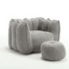 Soft Bean Bag Chair With High Resilient Foam (Chips) - Gray