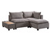 Madison - Fabric Reversible Sectional Sofa Ottoman