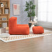 Modern Indoor Fluffy Bean Bag Chair With Memory Foam And Ottoman, Super Soft