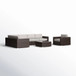 Wicker Seating Group Set With Table And Cushions