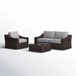 Outdoor Wicker Conversation Set With Cushions, All Weather