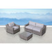 Outdoor Wicker Conversation Set With Cushions, All Weather