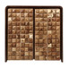 33" Teakwood Geo Detail 2-Door Cabinet - Natural