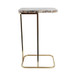 24" x 15" Agate Top C-Table - Black / Gold