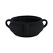 12" Textured Bowl With Handles - Black