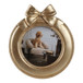 4" x 4" Bow On Round Photo Frame - Gold