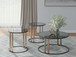 Hannerly - Occasional Table Set (Set of 3) - Black / Gold Finish