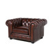 Traditional Tufted Leather Chesterfield Nailhead Chair - Brown