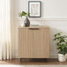 Scandi - Fluted Door Storage Console - Light Brown