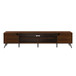 Contemporary 2 Door Minimalist TV Stand For TVs Up To 90" - Dark Walnut