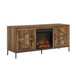 Modern Farmhouse Barn Door Fireplace TV Stand For TVs Up To 65”